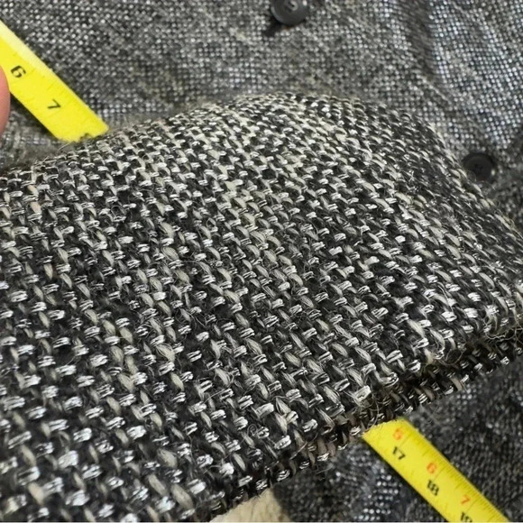 Talbots Womens Tweed Ruffle Trim Wool Blend Blazer Jacket size 4P - Picture 10 of 13